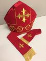  Cross & Embroidery Clergy Mitre in Primavera Fabric 